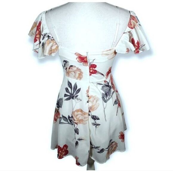 SUCREFAS WHITE & PINK FLORAL COLD SHOULDER DRESS SZ.S EUC. - Picture 8 of 12